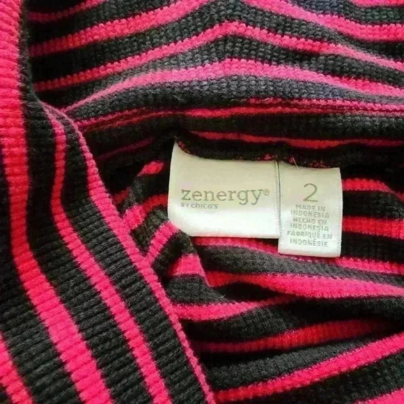 Zenergy by Chicos waffle knit cowl neck size 2 - Picture 7 of 8